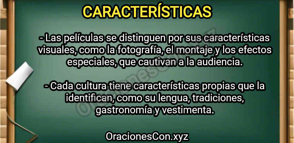 oraciones con características