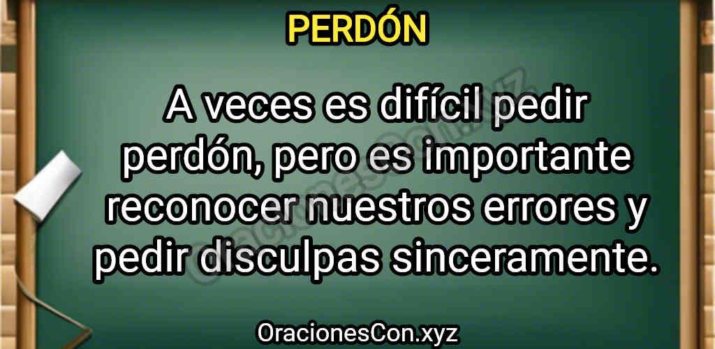 oración con la palabra perdón