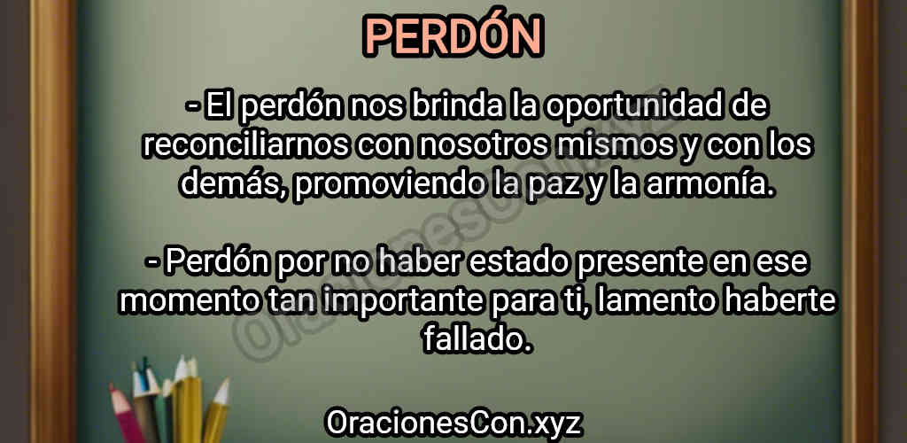 2 oraciones con la palabra perdón